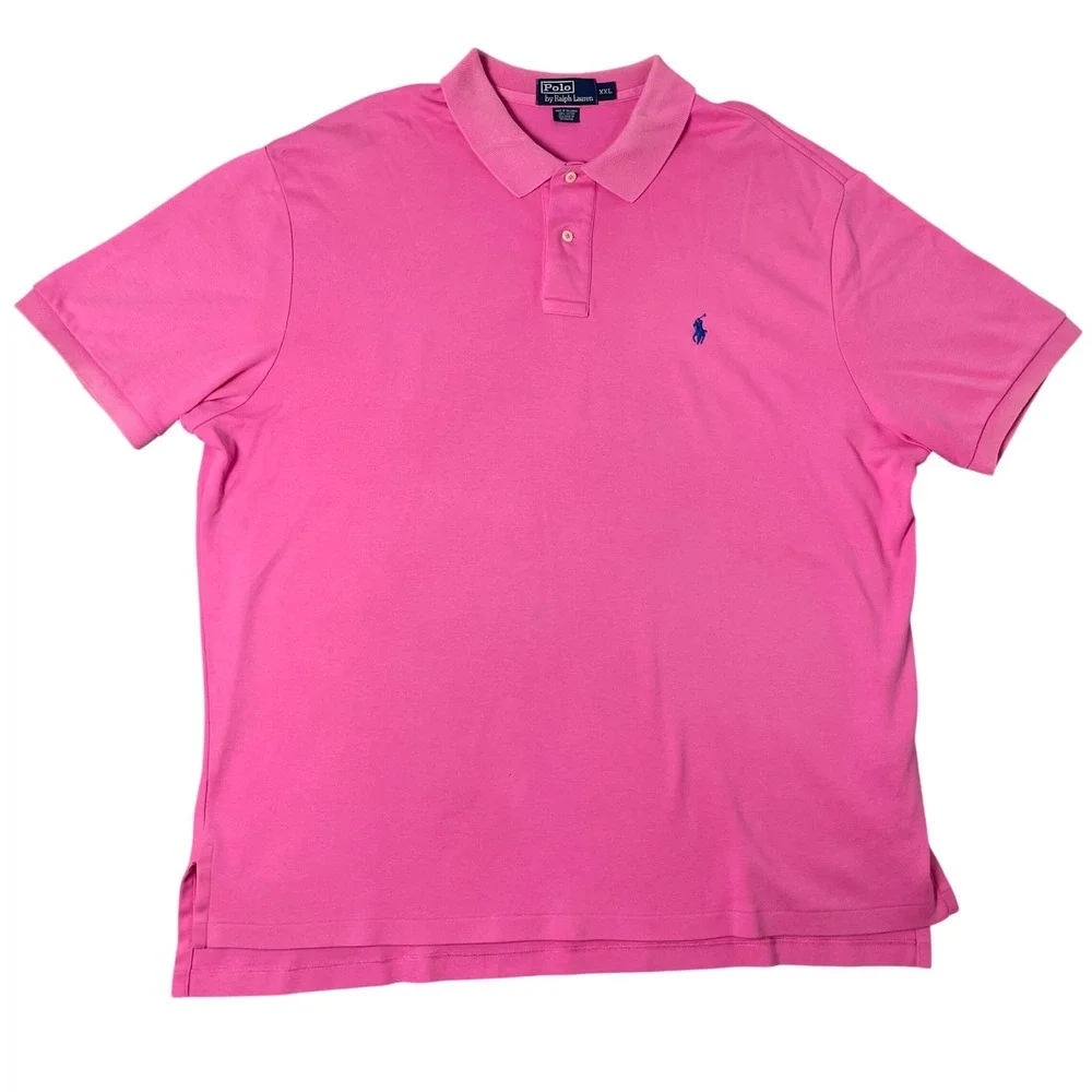 Polo Ralph Lauren Polo Shirt Men XXL Pink Short Sleeve Cotton Classic Fit Preppy